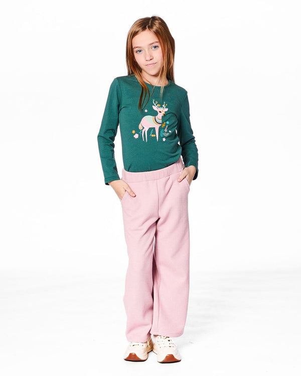 Organic Cotton Long Sleeve T-Shirt Dark Green - H20J71_548