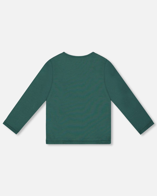 Organic Cotton Long Sleeve T-Shirt Dark Green - H20J71_548