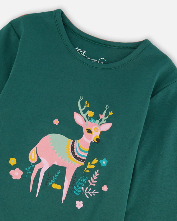 Organic Cotton Long Sleeve T-Shirt Dark Green - H20J71_548