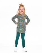 Jersey Tunic Green With Floral Print - H20J77_073