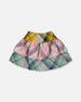 Two-Tiered Flannel Skirt Green Pink And Yellow - H20J80_000