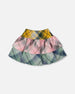 Two-Tiered Flannel Skirt Green Pink And Yellow - H20J80_000