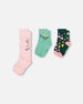 3-Pack Knit Socks Pink And Green - H20JS_000