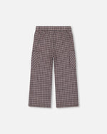 Jacquard Knit Flare Pants With Houndstooth Pattern - H20K20_076