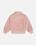 Faux Fur Jacquard Jacket Dusty Pink - H20K53_650
