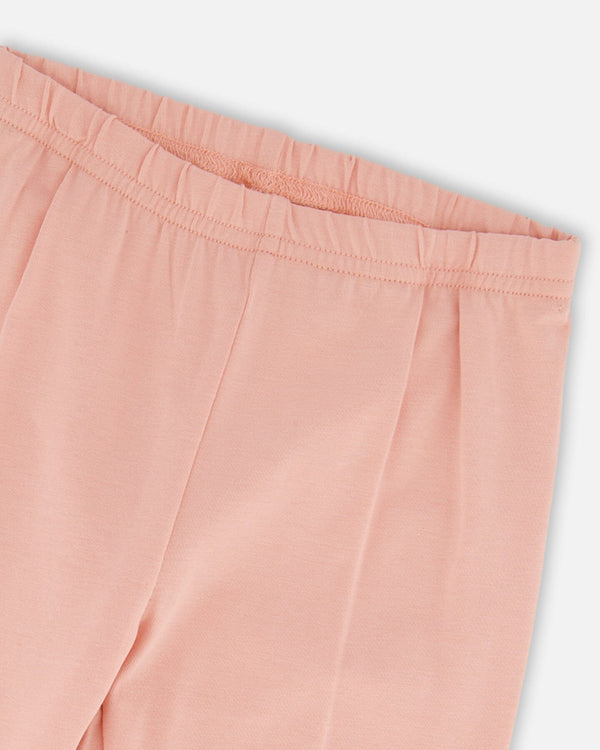 Organic Cotton Leggings Dusty Pink With Unicorn Print - H20K60_650