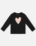 Organic Cotton Long Sleeve T-Shirt Black With Heart - H20K70_999