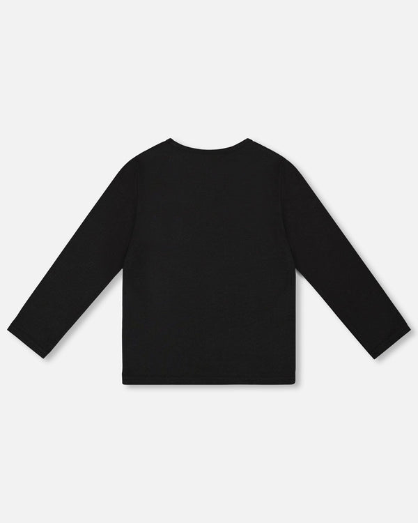 Organic Cotton Long Sleeve T-Shirt Black With Heart - H20K70_999