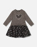 Bi-Material Dress Black With Mesh Skirt And Heart - H20K87_999