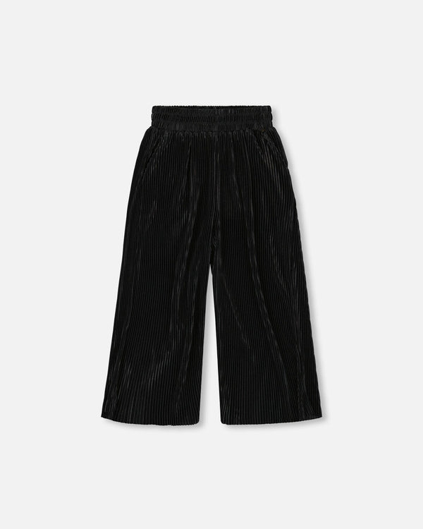 Wide Leg Pleated Pants Black - H20LG20_999