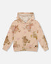 Glittering French Terry Hoodie Beige Teddy Bear Print - H20LG31_083