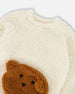 Plush Tunic Off-White With Bear Pocket - H20LG76_101
