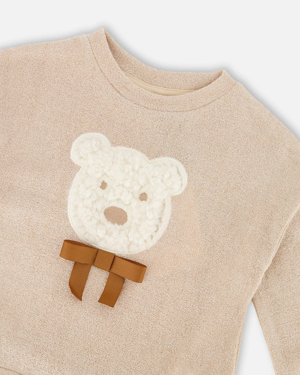 Bi-Material Dress Caramel Brown With Layered Skirt - H20LG87_173