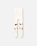 Knit Tights Off-White With Teddy Bear Pattern - H20LT_101