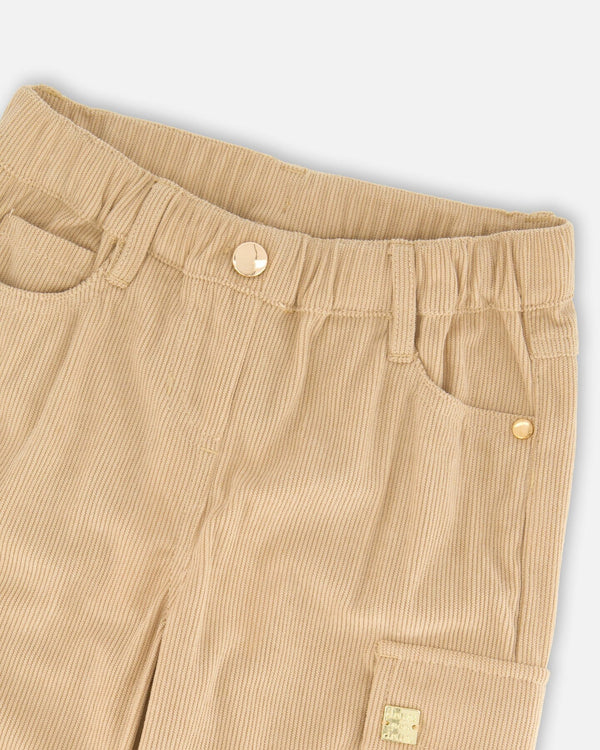 Parachute Corduroy Pants With Cargo Pockets Light Pecan Brown - H20M20_960