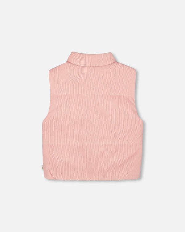 Corduroy Puffy Sleeveless Vest Dusty Pink - H20M30_622