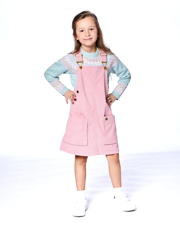 Corduroy Overall Dress Dusty Pink - H20M40_276