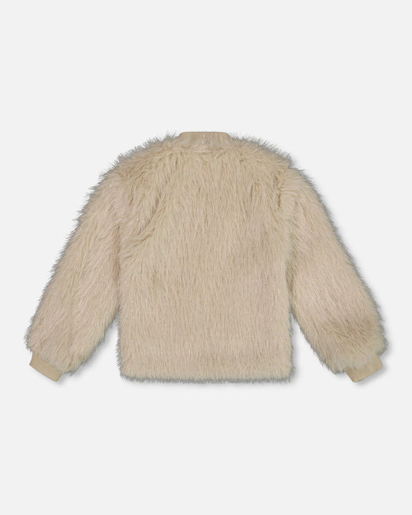 Short Faux Fur Coat Beige - H20M50_139
