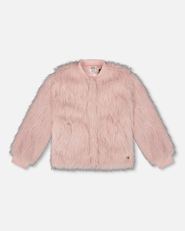 Short Faux Fur Coat Dusty Pink - H20M50_622