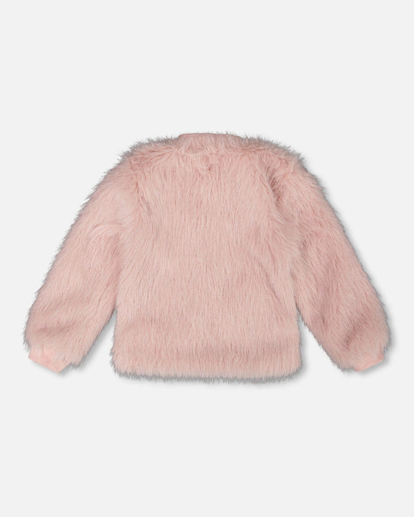 Short Faux Fur Coat Dusty Pink - H20M50_622