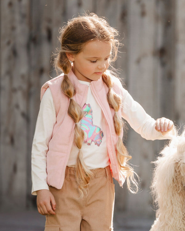 Organic Cotton T-Shirt Off White With Llama - H20M70_101