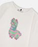 Organic Cotton T-Shirt Off White With Llama - H20M70_101