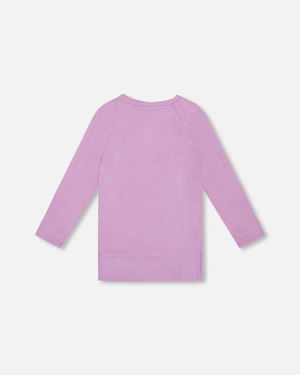 Super Soft Brushed Jersey Tunic Purple With Lama - H20M76_593