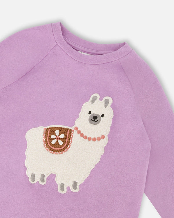 Super Soft Brushed Jersey Tunic Purple With Lama - H20M76_593