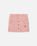 Corduroy Skirt With Cargo Pockets Dusty Pink - H20M80_276