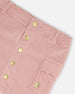 Corduroy Skirt With Cargo Pockets Dusty Pink - H20M80_276