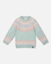 Sweater With Norwegian Jacquard Turquoise Blue - H20MT71_291