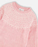 Knitted Dress With Norvegian Jacquard Dusty Pink - H20MT86_276