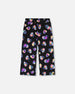 Wide Leg Fleece Pants Black And Multicolor - H20N21_000