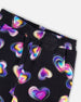 Wide Leg Fleece Pants Black And Multicolor - H20N21_000