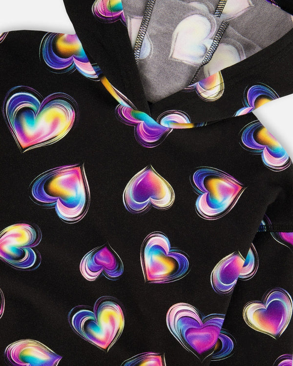 Fleece Hoodie Black And Multicolor - H20N31_000