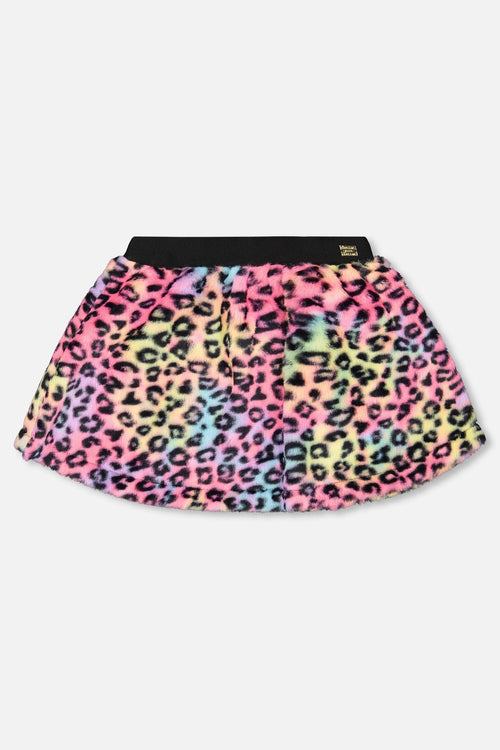 Faux Fur Skirt Multicolor Leopard - H20N80_000