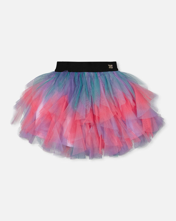 Multi Layer Mesh Skirt Multicolor - H20N81_000