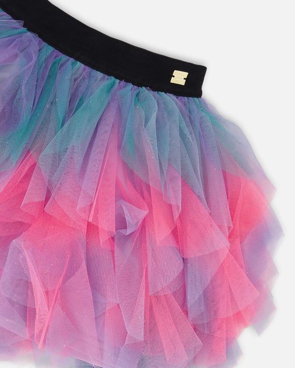 Multi Layer Mesh Skirt Multicolor - H20N81_000