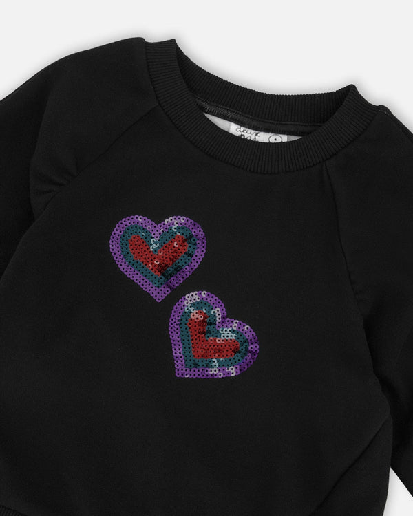 Bi-Material Dress Black With Mesh Skirt - H20N87_999