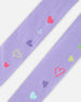 Knit Tights Lavender With Hearts - H20NT_564