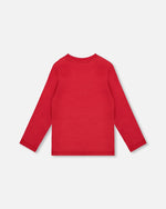 Jersey T-Shirt Cherry Red With Moose - H20OB67_749