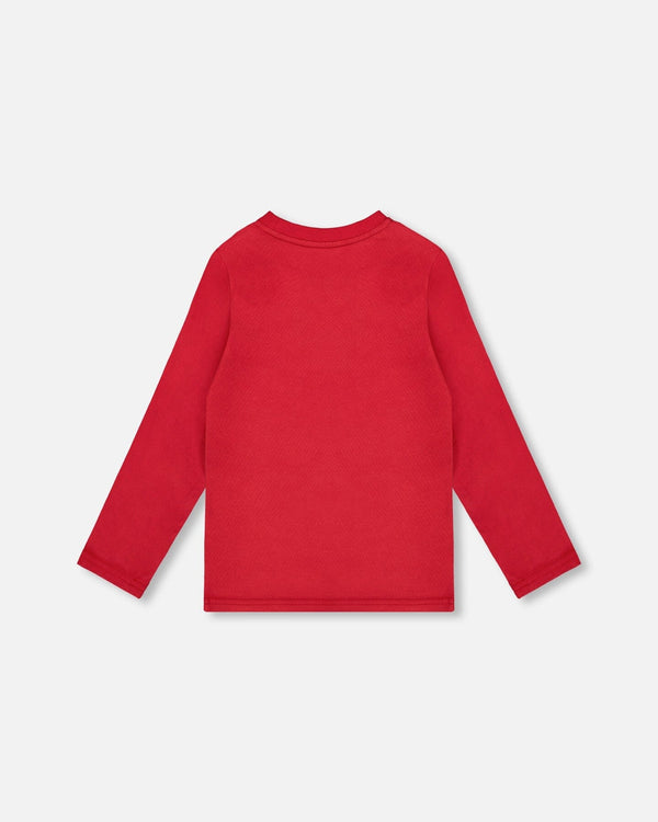 Jersey T-Shirt Cherry Red With Moose - H20OB67_749