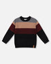 Color Block Knit Sweater Red And Black - H20OBT72_000