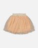 Multi Layer Glittering Mesh Skirt Beige - H20OG82_145