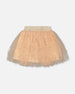 Multi Layer Glittering Mesh Skirt Beige - H20OG82_145