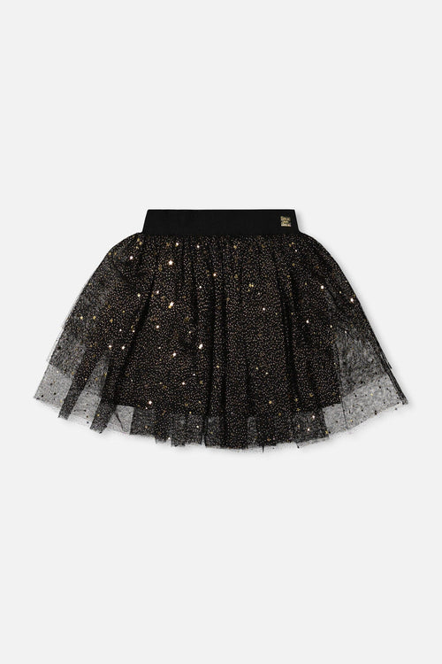 Multi Layer Glittering Mesh Skirt Black - H20OG82_999