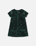 Velvet Short Sleeve Dress Forest Green - H20OG85_393