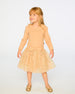 Bi-Material Dress With Glittering Skirt Beige Dresses Deux par Deux