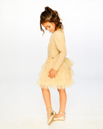 Glittering Mesh Skirt Party Dress Beige Dresses Deux par Deux