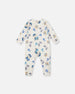 One-Piece Organic Cotton Pajama Beige Monkey Print - H20PA40US_063